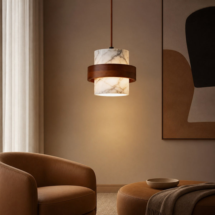 Bvlgari Stone Pendant BC026 — AI-styled room illustration