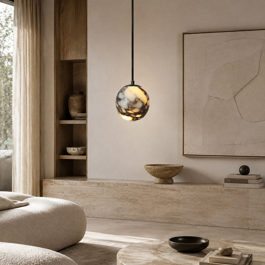 Bvlgari Stone Pendant BC029 — AI-styled room illustration