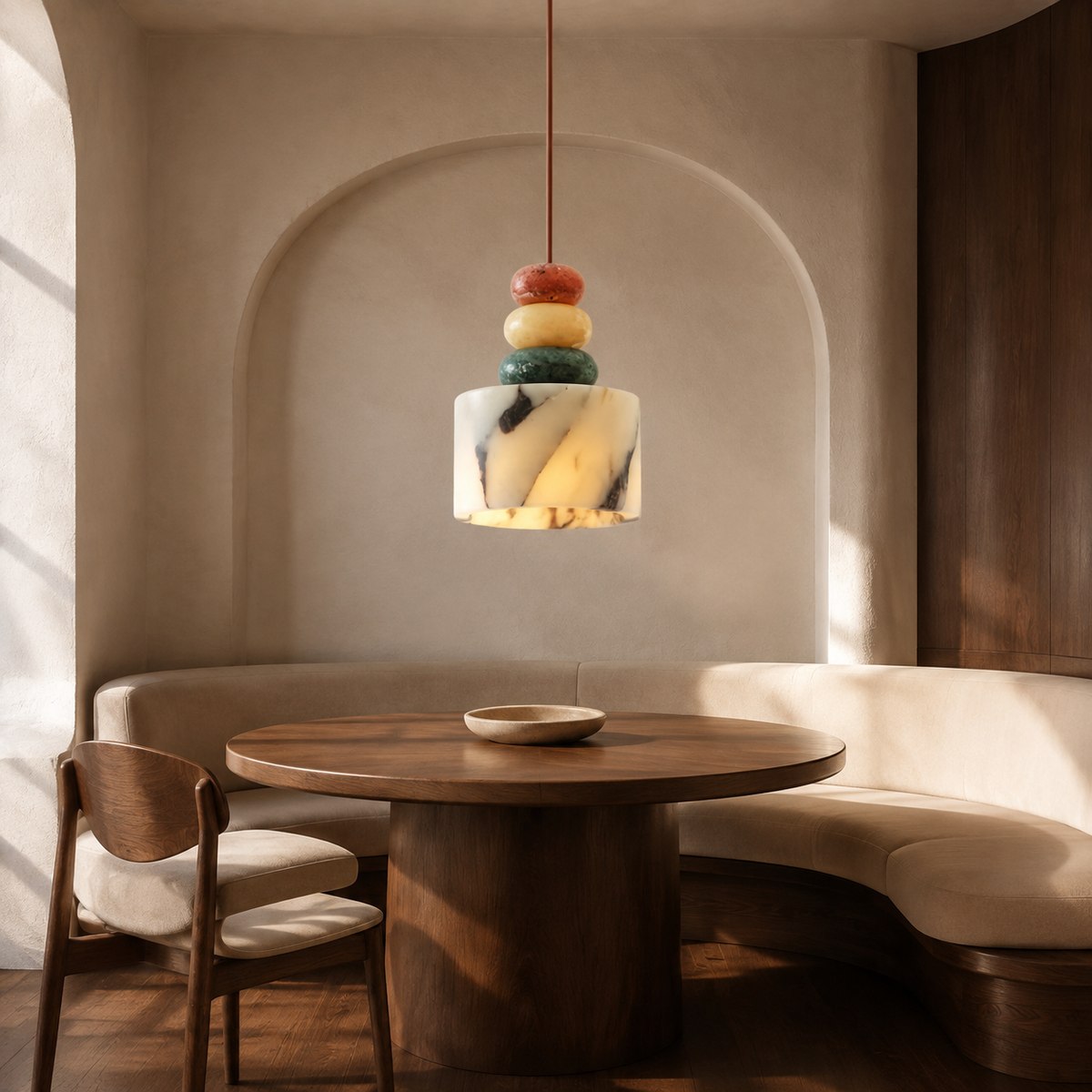 Bvlgari Stone Pendant BC030 — AI-styled room illustration