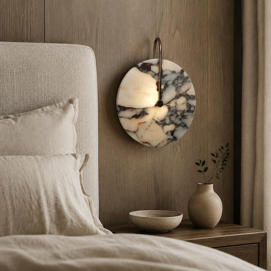 Bvlgari Stone Wall Light BG001 — AI-styled room illustration
