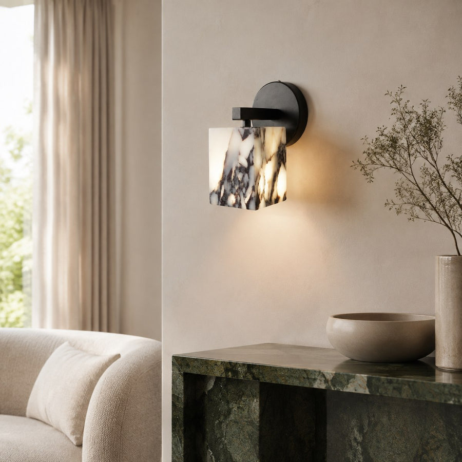 Bvlgari Stone Wall Light BG002 — AI-styled room illustration
