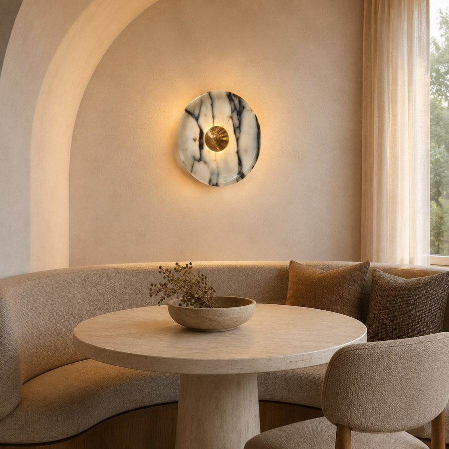 Bvlgari Stone Wall Light BG003 — AI-styled room illustration
