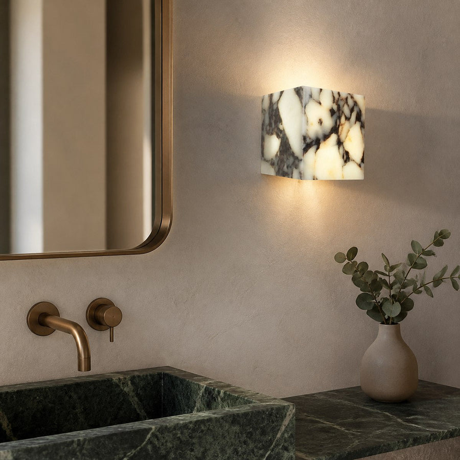 Bvlgari Stone Wall Light BG006 — AI-styled room illustration