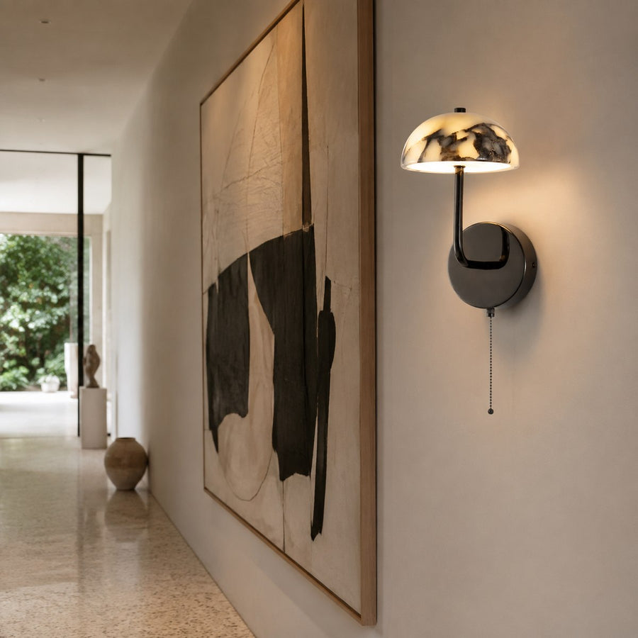 Bvlgari Stone Wall Light BG007 — AI-styled room illustration