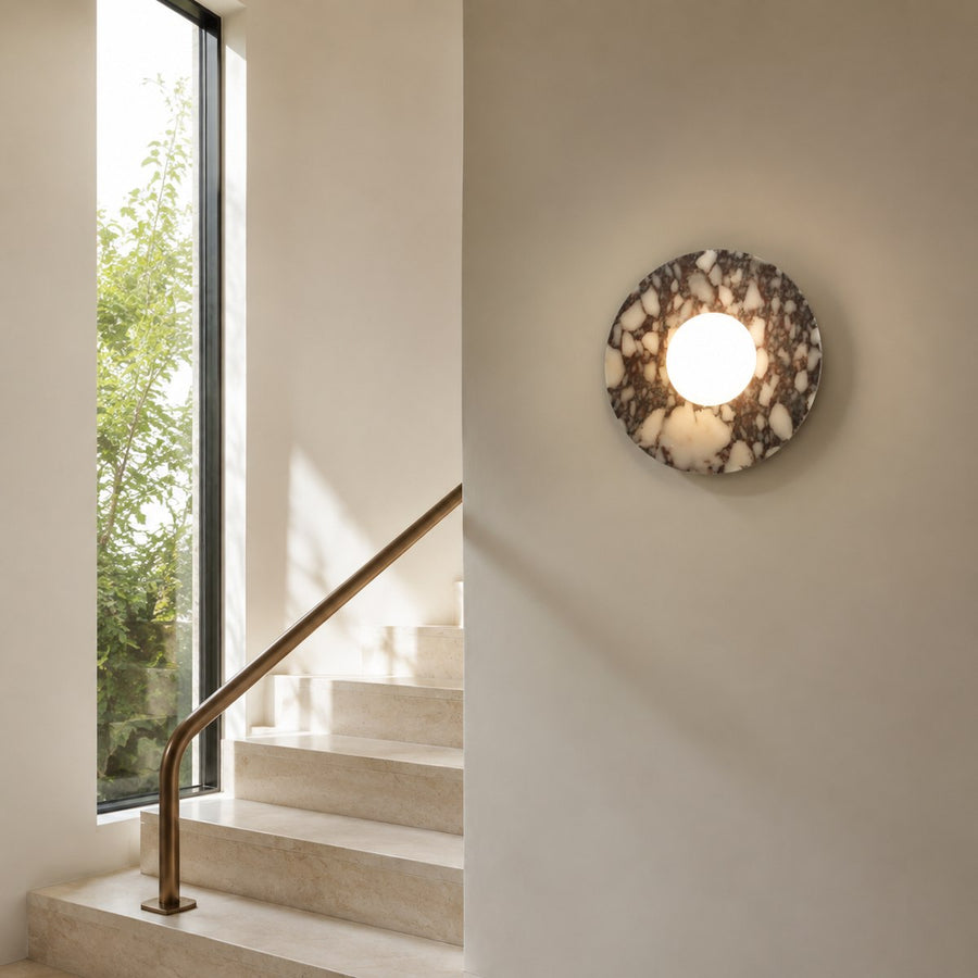Bvlgari Stone Wall Light BG014 — AI-styled room illustration