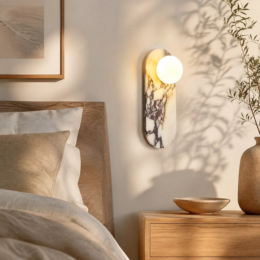 Bvlgari Stone Wall Light BG018-1 — AI-styled room illustration